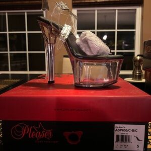 Pleaser Aspire 608 clear 6” heel 2 1/2” platform